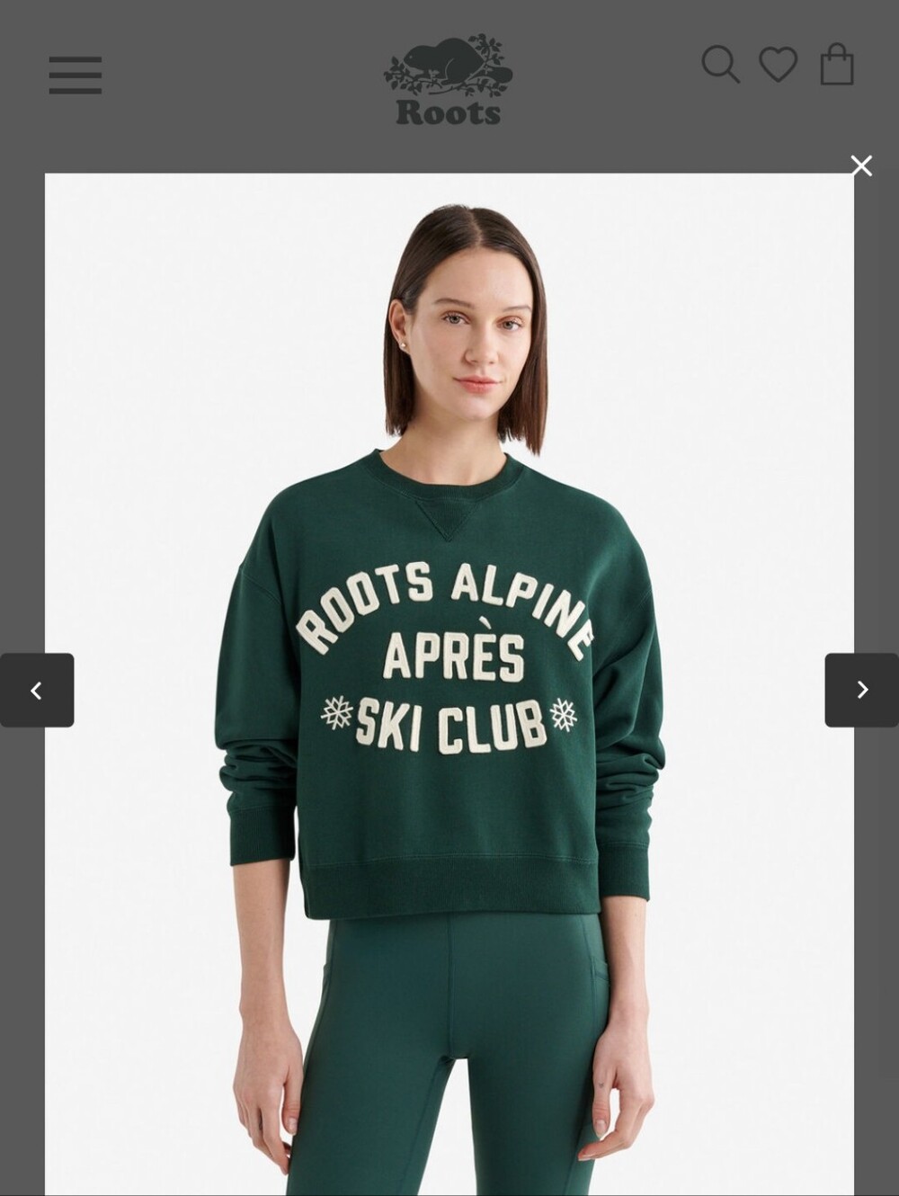Roots Forest Green 'Roots Alpine Après Ski Club' Crewneck Sweater
